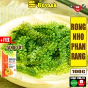 [KHẨU PHẦN 7 NGƯỜI ĂN]Rong Nho Tách Nước Kèm Nước Sốt PHAN RANG 100g-Rong Nho Biển Tươi Ăn Liền Đồ Ăn Vặt Nội Địa Ruvask